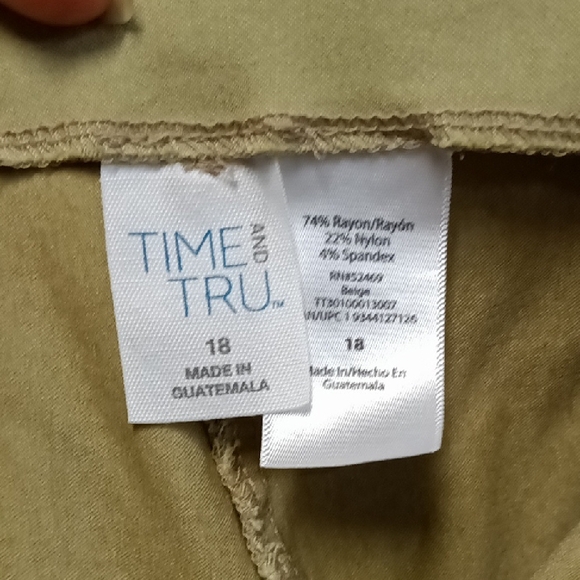 Time and Tru Beige Stretch Pants - Picture 2 of 2